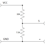 Voltage sensor module voor arduino input max 25VDC schema
